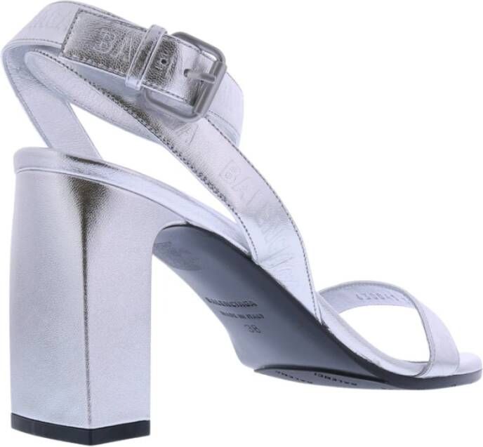 Balenciaga Metallic Finish Sandalen Grijs Dames