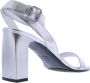 Balenciaga Dames Round Sandal Logo Metallic Gray Dames - Thumbnail 3
