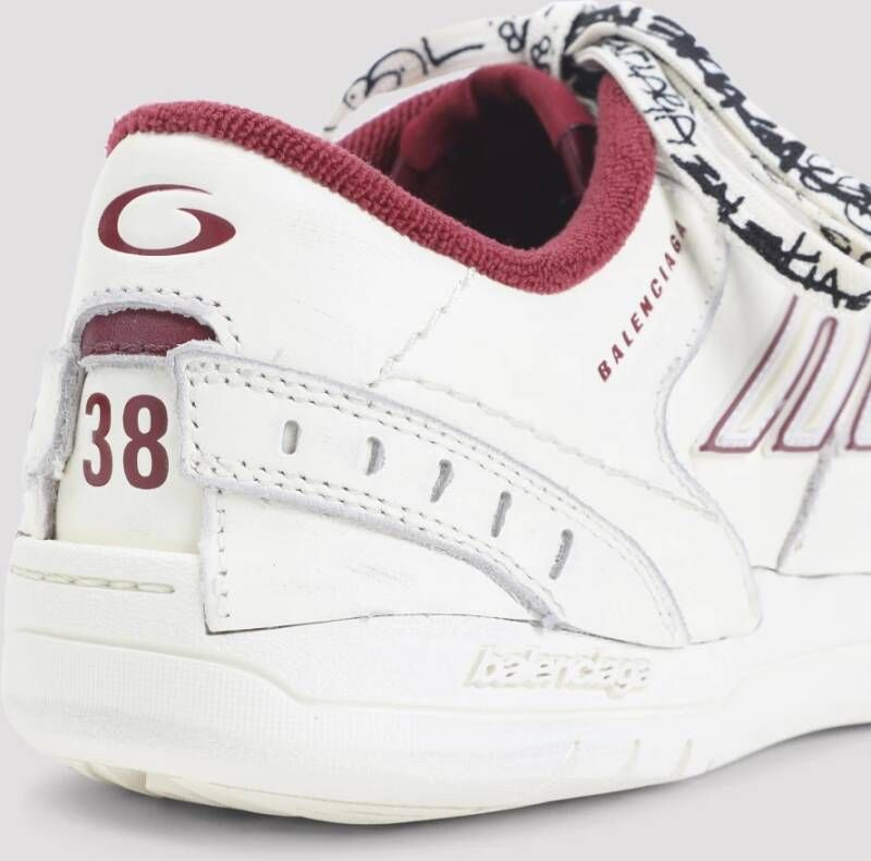 Balenciaga Off White Rode Leren Sneakers