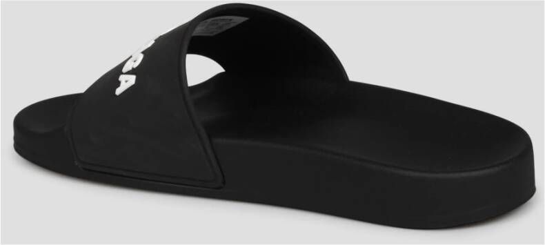 Balenciaga Pool Slide Sandaal met Contrasterend Logo Black Dames