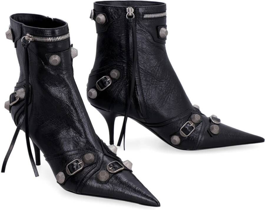 Balenciaga Puntige Enkellaarsjes met Metalen Studs Black Dames