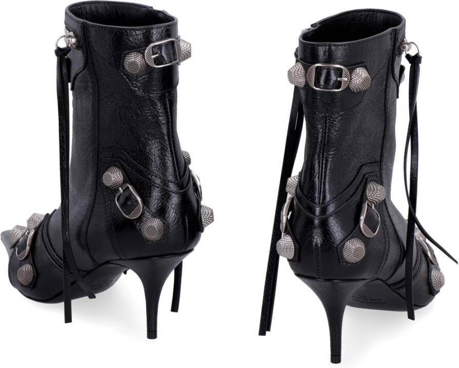 Balenciaga Puntige Enkellaarsjes met Metalen Studs Black Dames