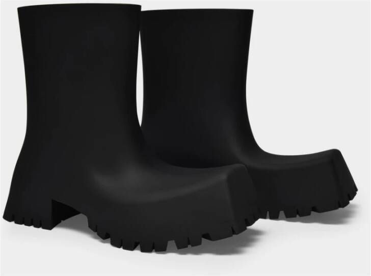 Balenciaga Trooper Boots in Black Rubber Zwart Dames