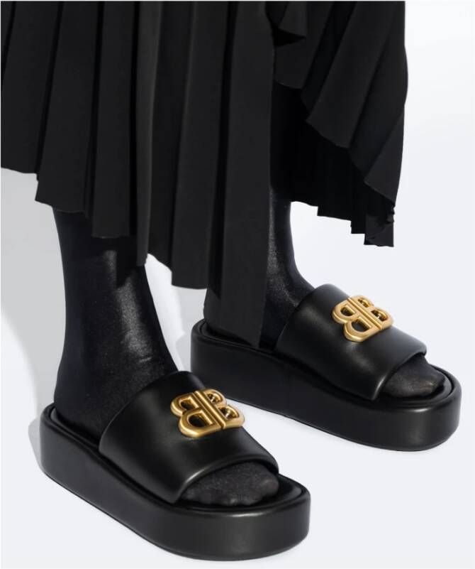 Balenciaga Rise Slides Black Dames