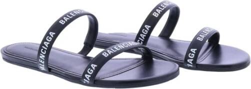 Balenciaga Ronde platte sandalen Zwart Dames