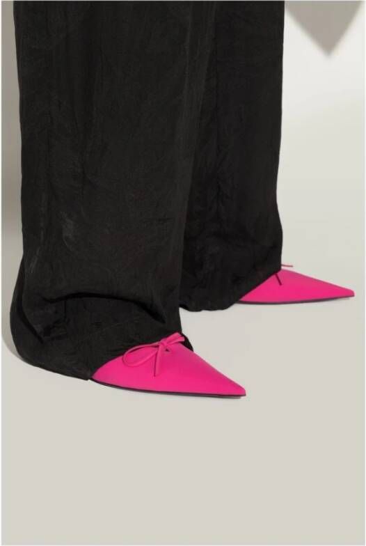 Balenciaga Roze Strik Detail Kitten Heel Sandalen