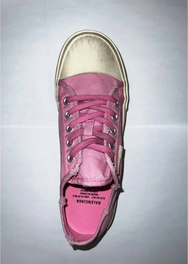 Balenciaga Roze Vernietigde Lage Sneakers voor Vrouwen Roze Dames