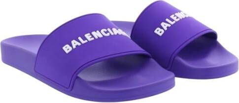Balenciaga Stijlvolle Rubberen Sliders voor Dames Paars Dames