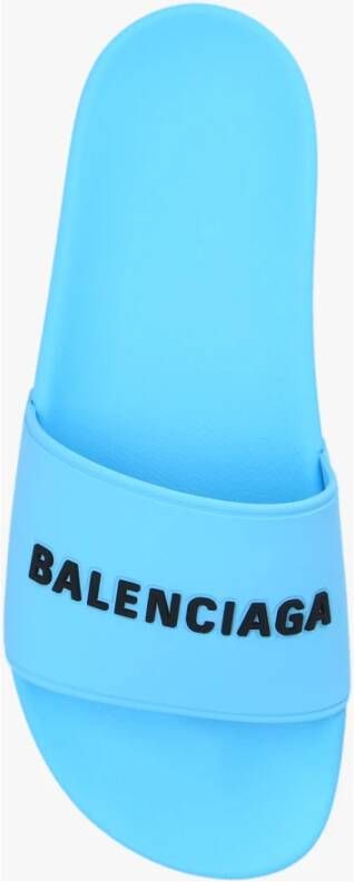Balenciaga Slippers met logo Blauw Dames