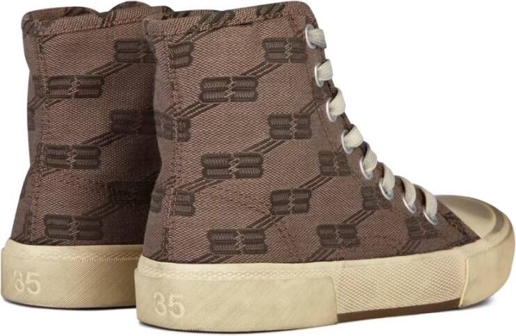 Balenciaga Monogram Logo Hi-Top Sneakers Bruin Dames