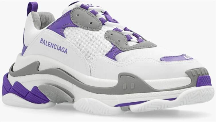 Balenciaga Witte Paarse Sportschoenen Triple S Stijl Wit Dames