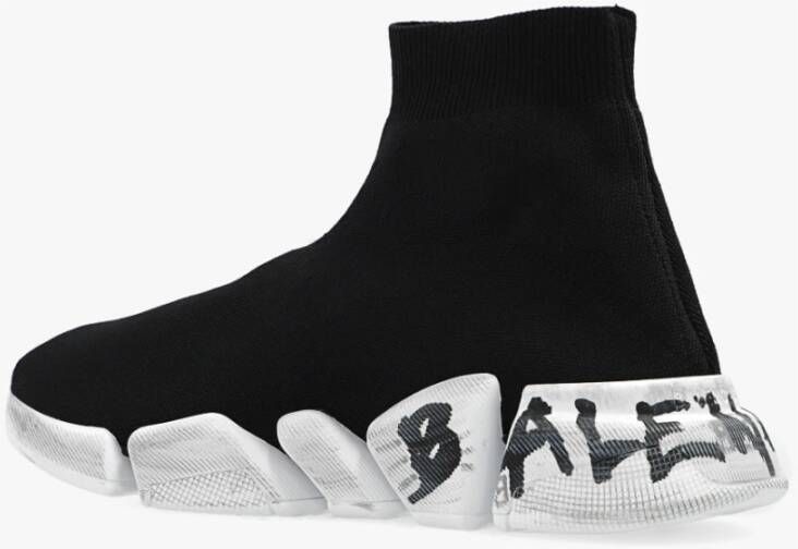 Balenciaga Speed 2.0 graffiti sok-sneakers Zwart Dames