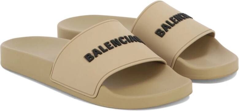 Balenciaga Stijlvolle Sandalen in Polyurethaan en Rubber Beige Dames