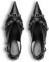 Balenciaga Zwarte Leren Studded Slingback Pump Zwart Dames - Thumbnail 10