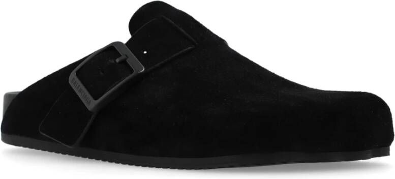 Balenciaga Suède slides voor zondag Black Dames