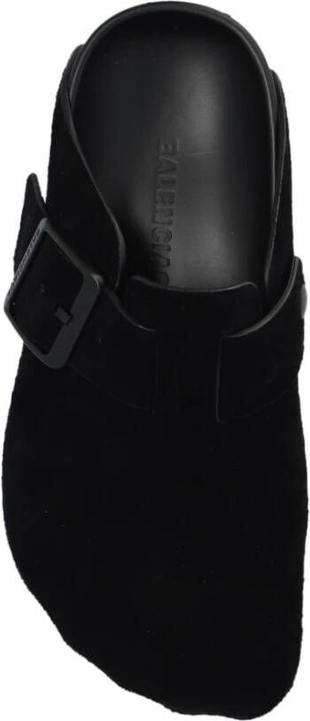 Balenciaga Sunday Suede Slides Black Dames