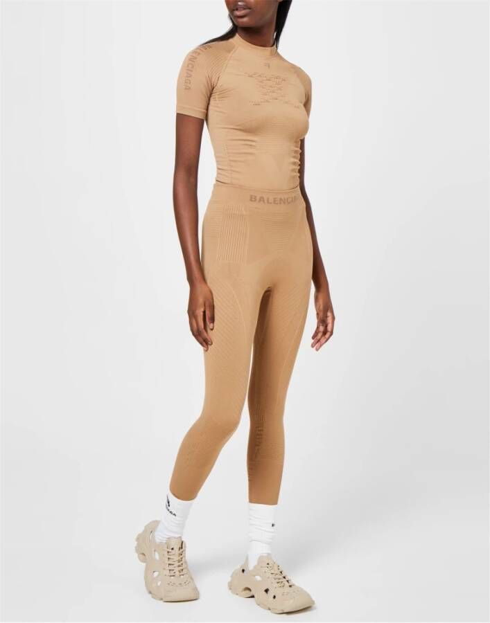 Balenciaga Taupe Cut-Out Sneakers Beige Dames