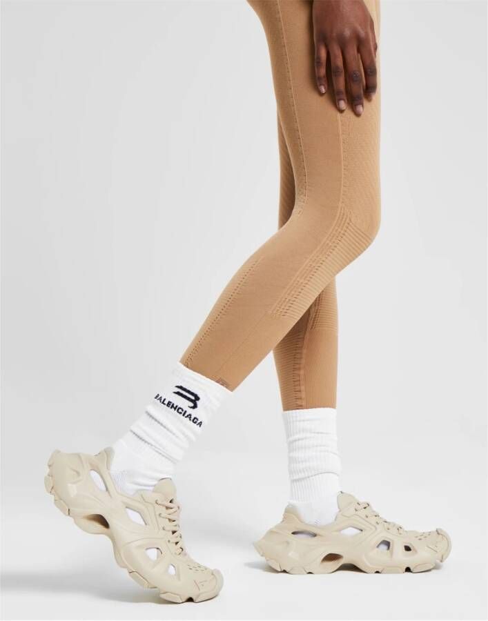 Balenciaga Taupe Cut-Out Lace-up Sneakers Beige Dames