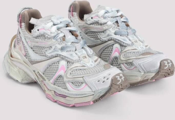Balenciaga Taupe Roze Mesh Veterschoenen