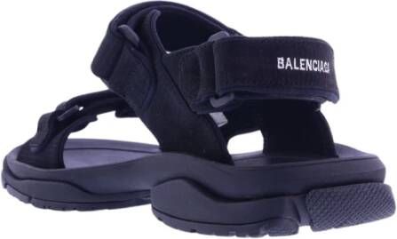 Balenciaga Monocolor Platte Sandalen voor Vrouwen Zwart Dames