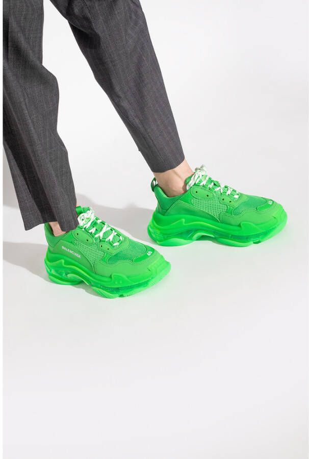 Balenciaga Triple s heldere enige sneakers Groen Dames - Schoenen.nl