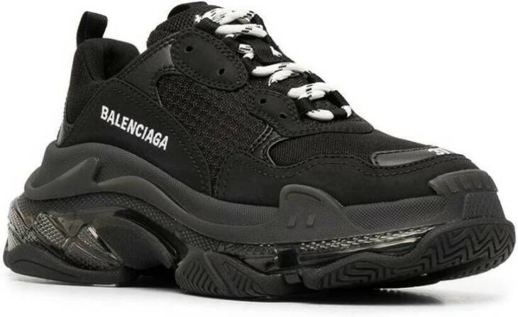 Balenciaga Triple S Clear Sole Sportschoenen Zwart Dames