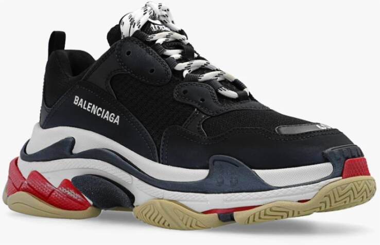 Balenciaga Zwarte Triple S Lage Top Sneakers Black Heren