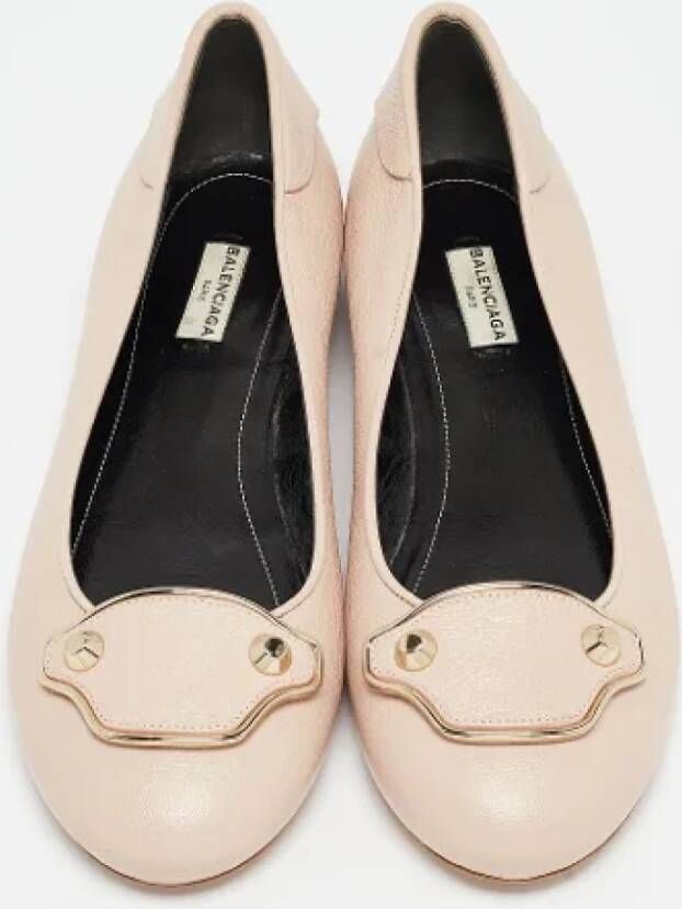 Balenciaga Vintage Pre-owned Leather flats Beige Dames