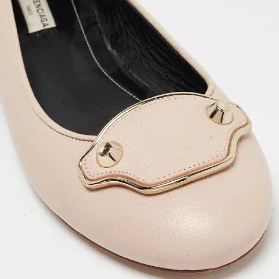 Balenciaga Vintage Pre-owned Leather flats Beige Dames