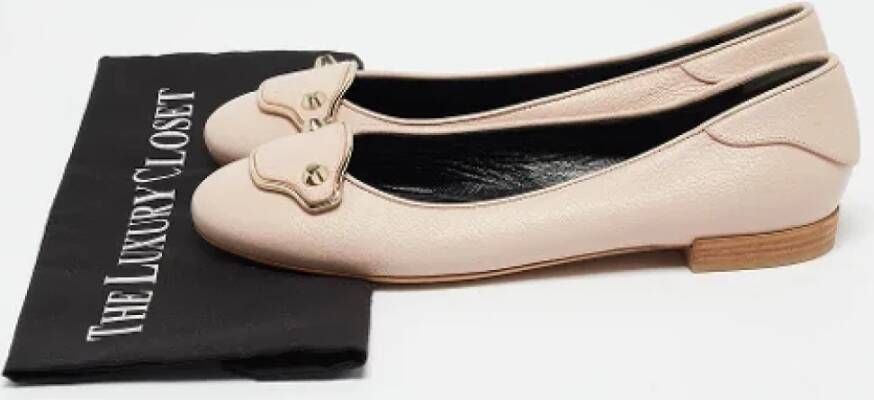 Balenciaga Vintage Pre-owned Leather flats Beige Dames