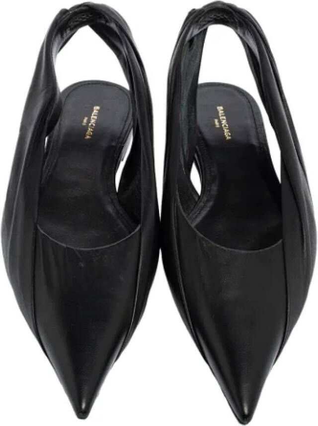 Balenciaga Vintage Pre-owned Leather flats Black Dames