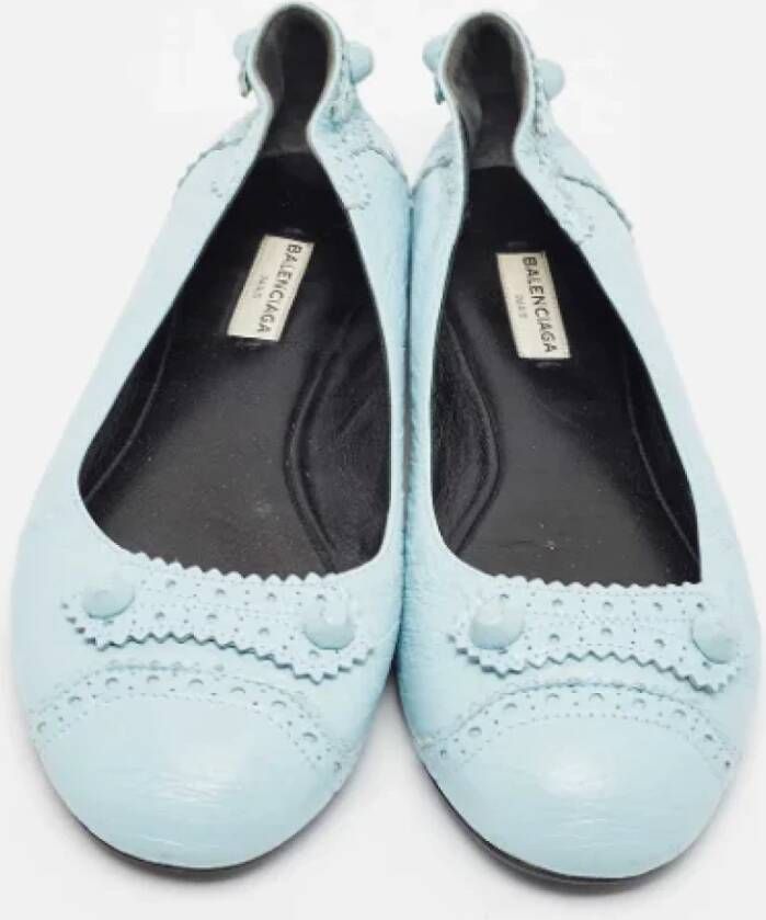 Balenciaga Vintage Pre-owned Leather flats Blue Dames