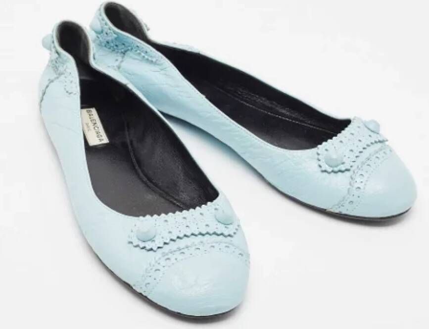 Balenciaga Vintage Pre-owned Leather flats Blue Dames