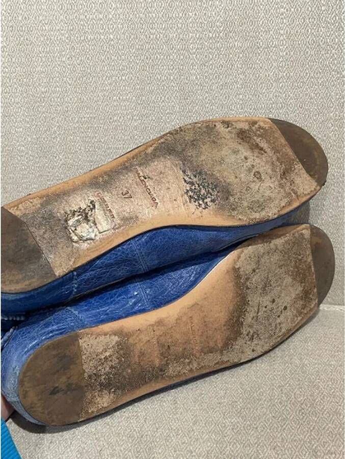 Balenciaga Vintage Pre-owned Leather flats Blue Dames