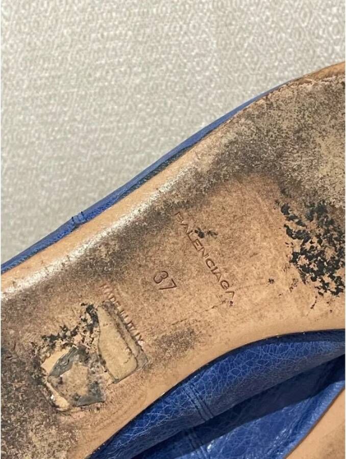 Balenciaga Vintage Pre-owned Leather flats Blue Dames