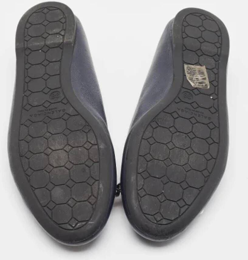Balenciaga Vintage Pre-owned Leather flats Blue Dames
