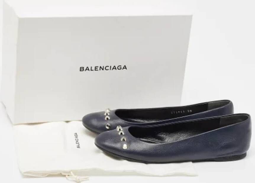 Balenciaga Vintage Pre-owned Leather flats Blue Dames