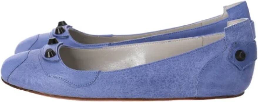 Balenciaga Vintage Pre-owned Leather flats Blue Dames