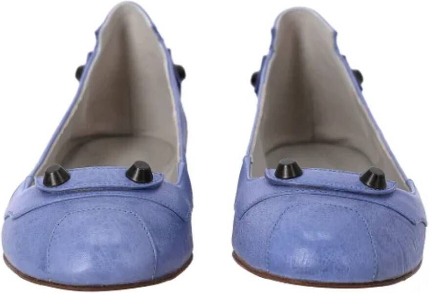 Balenciaga Vintage Pre-owned Leather flats Blue Dames
