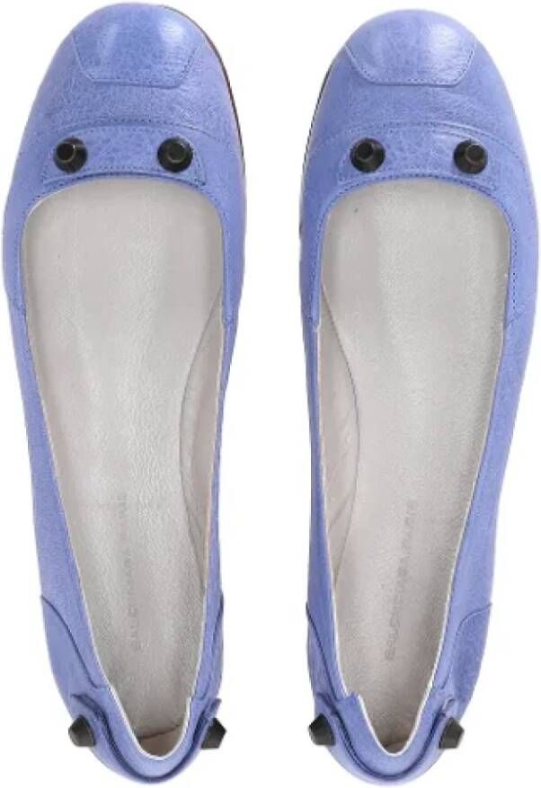 Balenciaga Vintage Pre-owned Leather flats Blue Dames