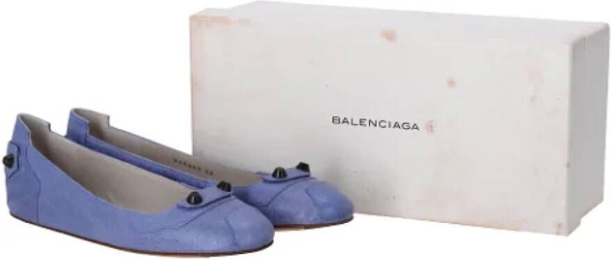 Balenciaga Vintage Pre-owned Leather flats Blue Dames