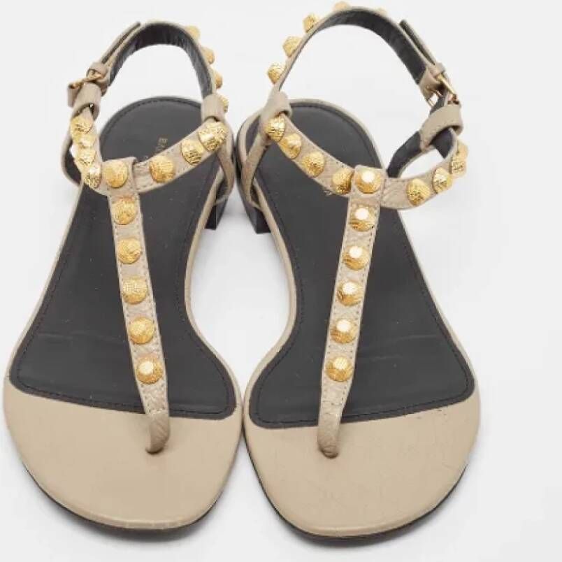 Balenciaga Vintage Pre-owned Leather flats Brown Dames