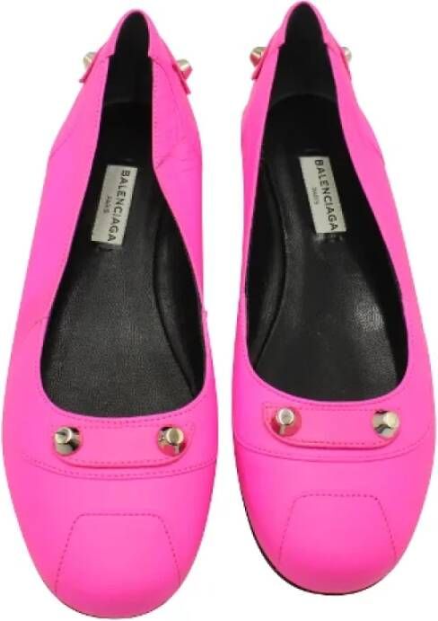 Balenciaga Vintage Pre-owned Leather flats Pink Dames