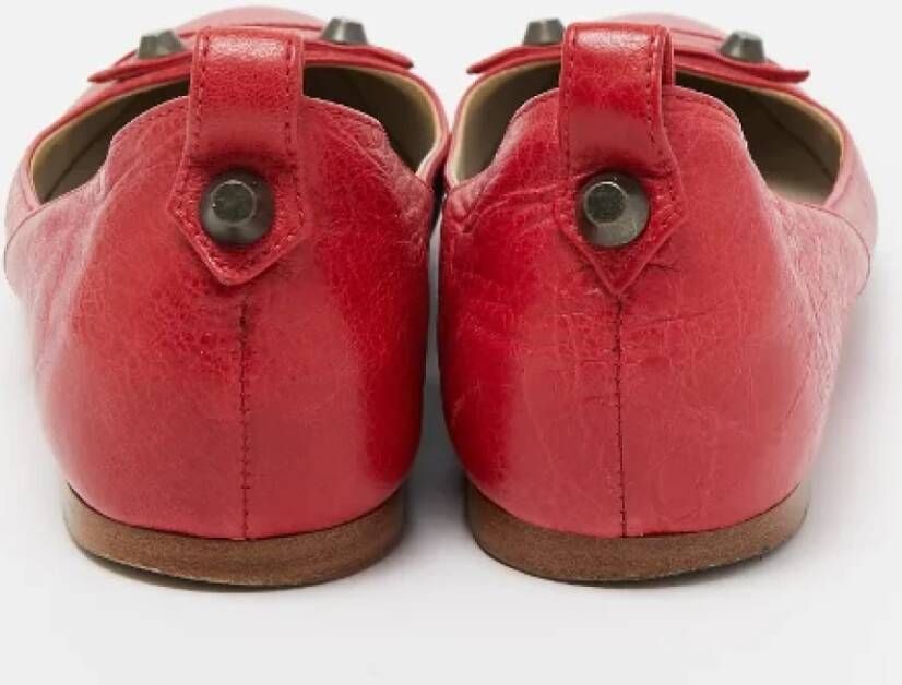 Balenciaga Vintage Pre-owned Leather flats Red Dames