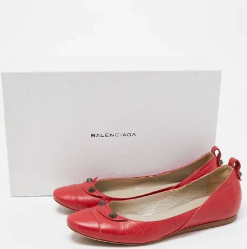 Balenciaga Vintage Pre-owned Leather flats Red Dames