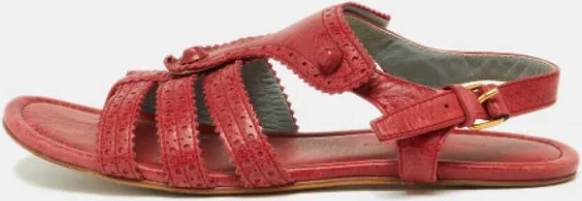Balenciaga Vintage Pre-owned Leather flats Red Dames