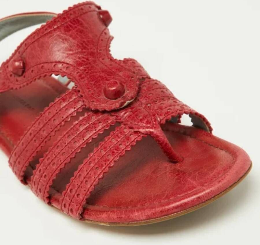 Balenciaga Vintage Pre-owned Leather flats Red Dames