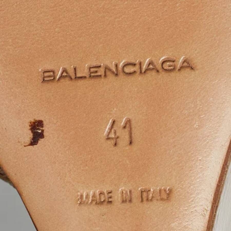 Balenciaga Vintage Pre-owned Leather sandals Beige Dames