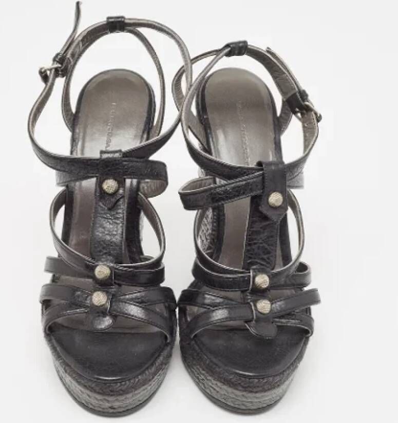 Balenciaga Vintage Pre-owned Leather sandals Black Dames