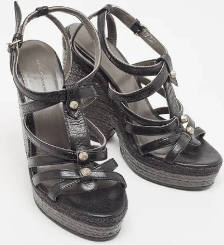 Balenciaga Vintage Pre-owned Leather sandals Black Dames